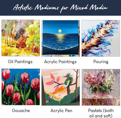 STATIONERY ISLAND 24x30cm Stretched Canvas 4 Pack, A4 Canvas for Painting 100% Cotton Acid Free Professional Art Canvases for Acrylic Oil Gouache Watercolour(9“ X 12”)