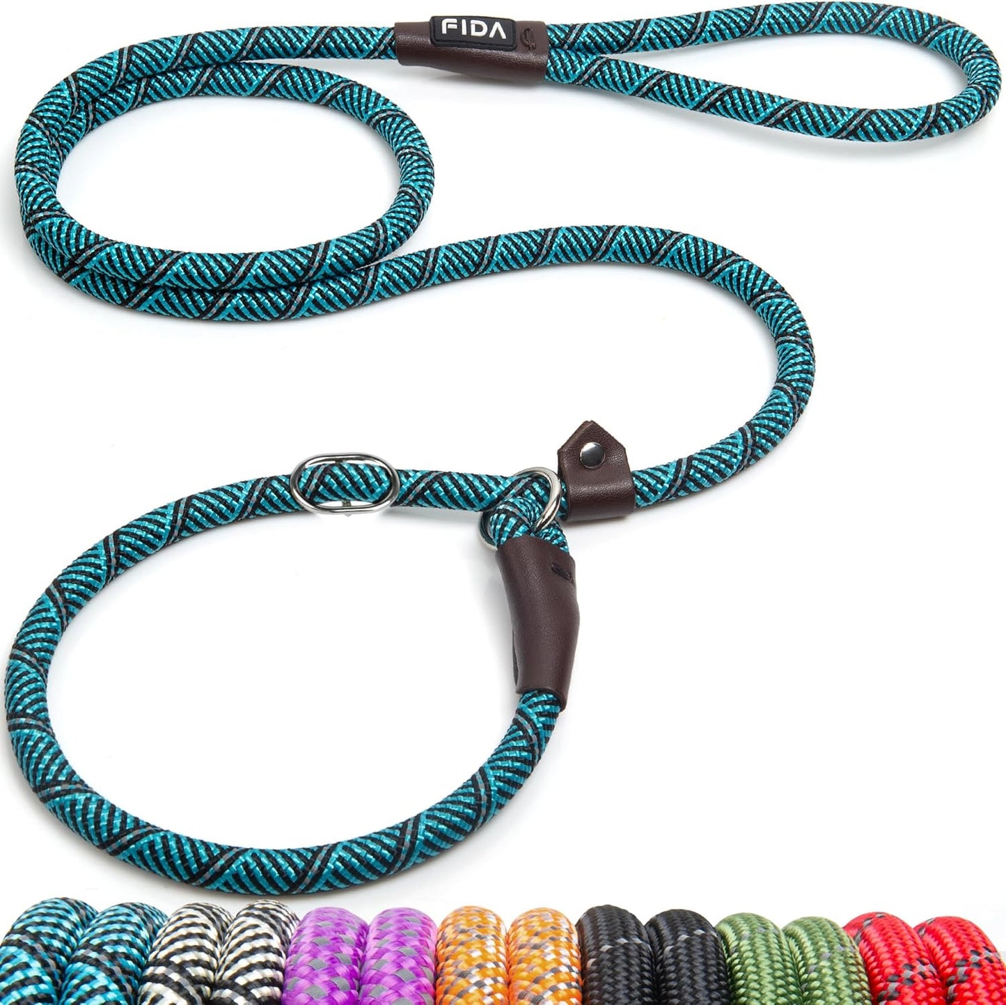 Reflective Slip Rope Dog Leash – 1.8m Durable No-Collar Lead for All Breeds