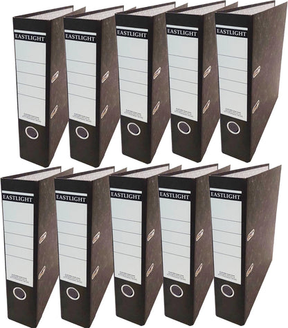 Eastlight A4 Lever Arch File Set – Black & White Office Binders, Pack of 10