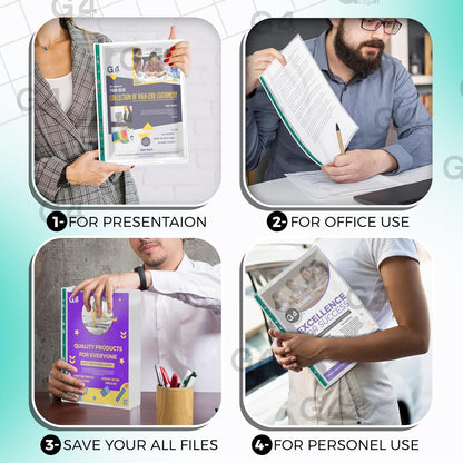 100 A4 Clear Plastic Punched Pockets – 30 Micron Sheet Protectors for Files & Folders
