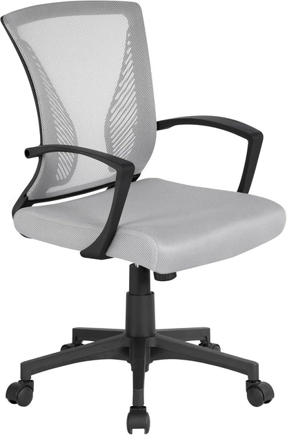 Ergonomic Mesh Office Chair with Lumbar Support & Armrests – Adjustable Swivel