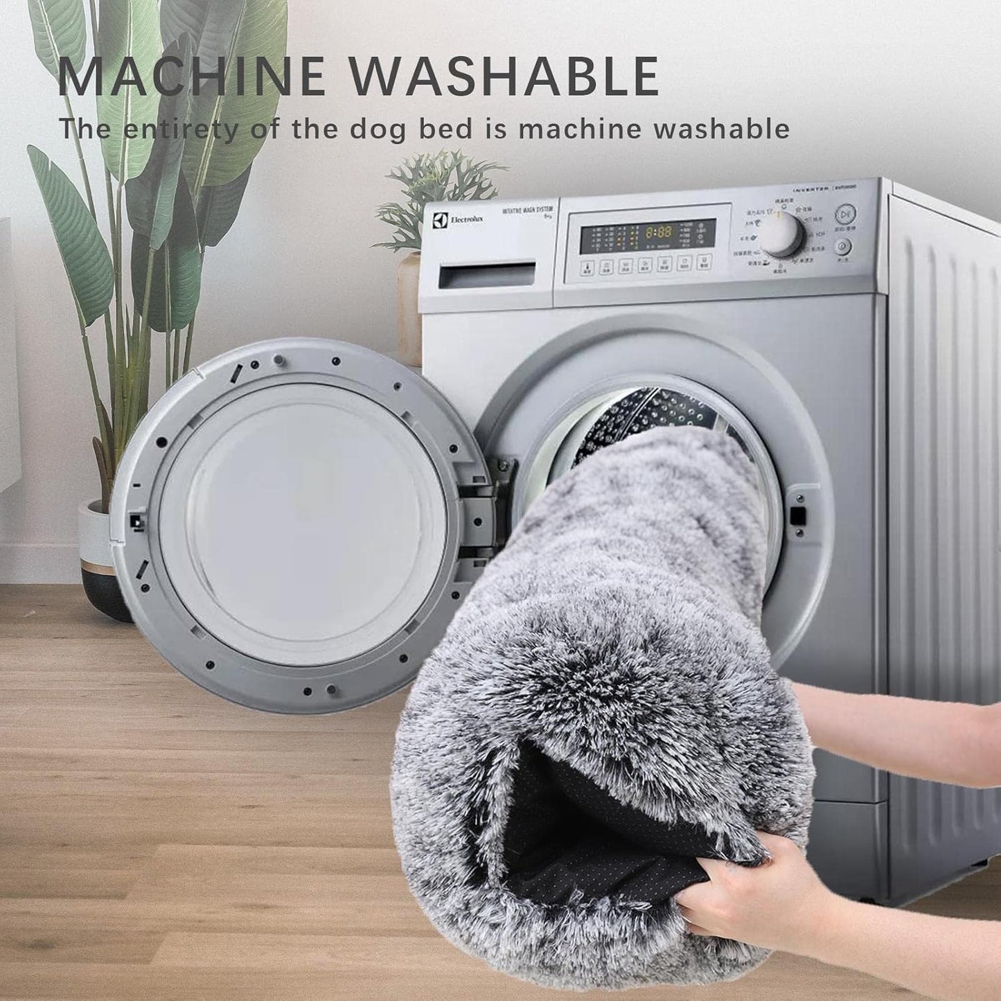 Washable Calming Dog Bed – Plush Anti-Anxiety Crate Mat with Non-Slip Bottom