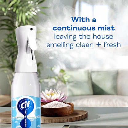 Cif Infinite Clean Sensitive Lotus & Mineral Salt All in One Cleaner Spray with probiotics technology for a long-lasting clean* 590 ml