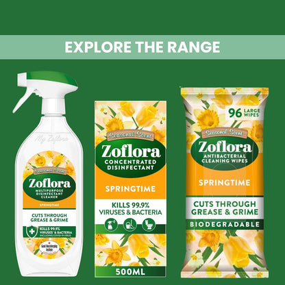 Zoflora Springtime 500ml Multipurpose Antibacterial Disinfectant – Kills 99.9% Germs