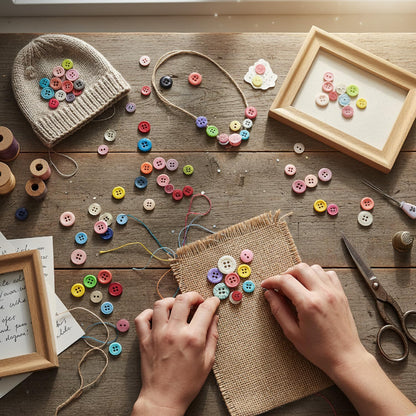 1000PCS Buttons for Crafts,Mixed Colours and Sizes Round Resin Buttons for Sewing,DIY Knitting,Handmade Crafts,Decorative Projects,Cardigans(4 Holes)