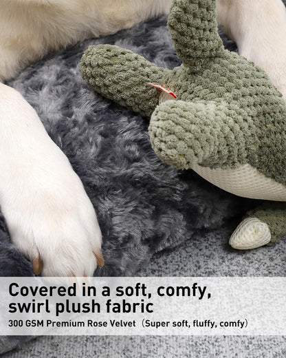 KSIIA Large Washable Dog Bed – Anti-Anxiety Crate Mat with Non-Slip Bottom, 90x60cm