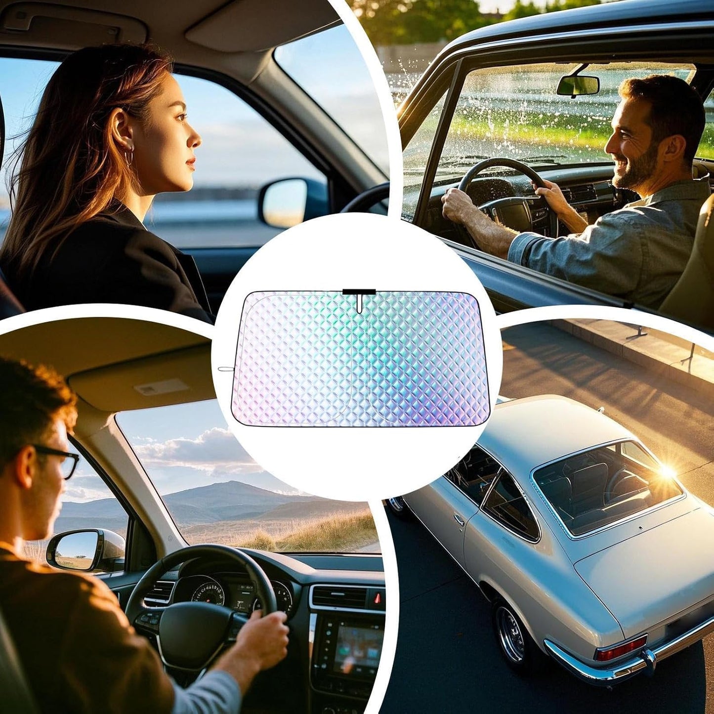 Foldable Car Sunshade – UV Block, Heat Protection, Privacy Shield for Windshield