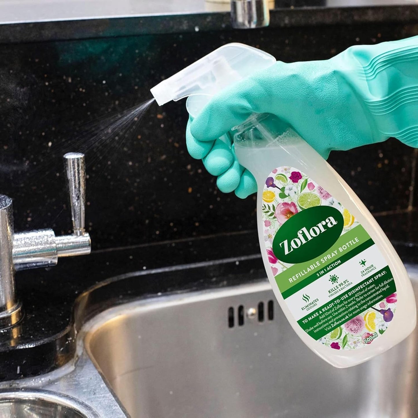 Zoflora Springtime 500ml Multipurpose Antibacterial Disinfectant – Kills 99.9% Germs