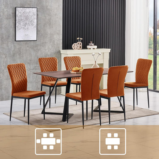 Modern Upholstered Dining Chairs Set of 4/6/8 – High Back, Metal Legs, Multi-Color
