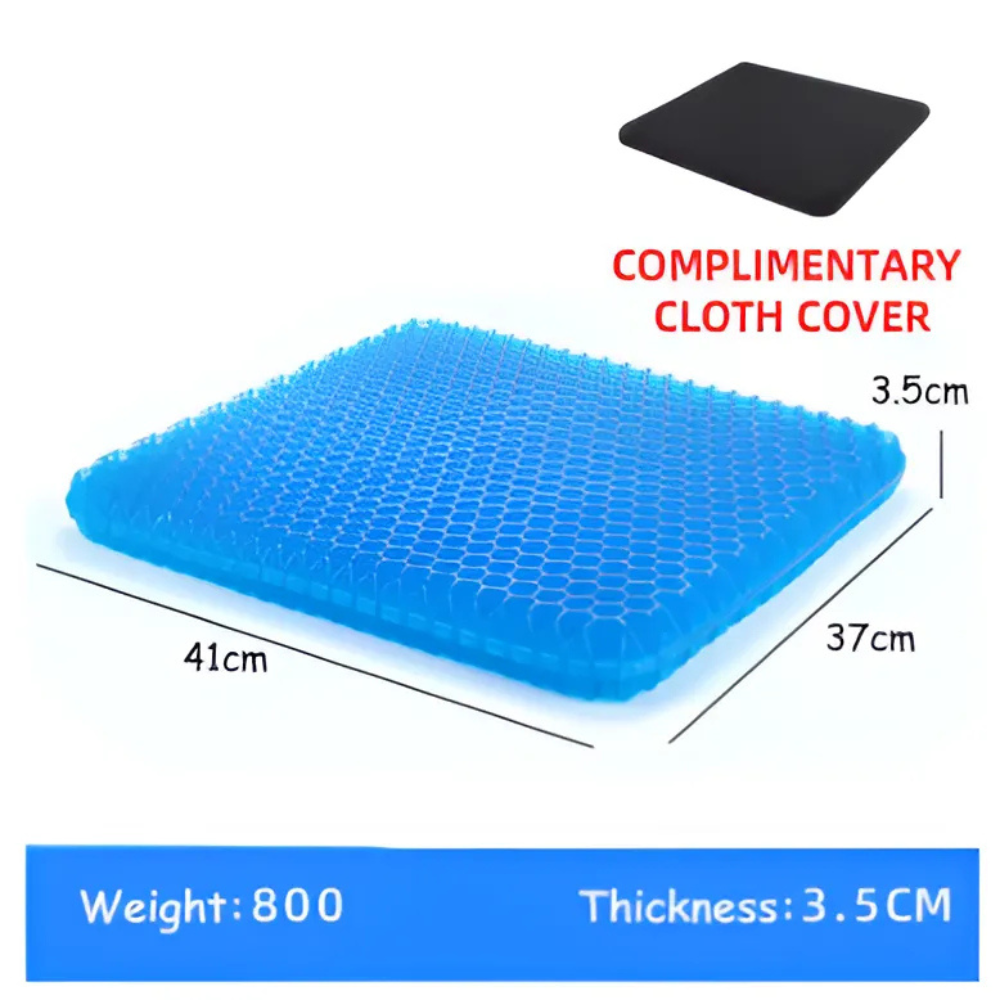 Gel Seat Cushion for Tailbone & Back Pain Relief – Breathable Honeycomb Design