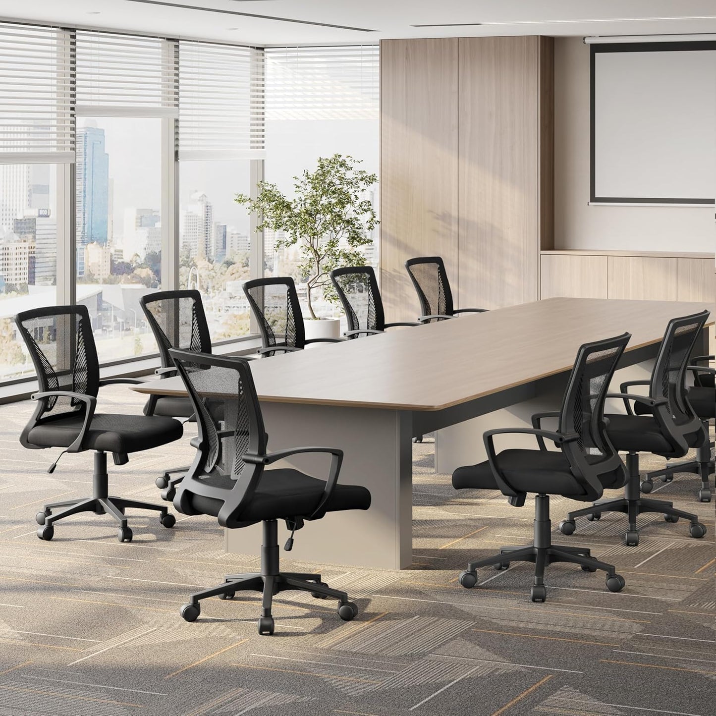 Ergonomic Mesh Office Chair with Lumbar Support & Armrests – Adjustable Swivel