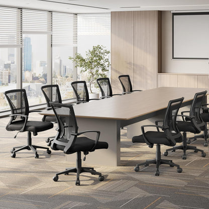 Ergonomic Mesh Office Chair with Lumbar Support & Armrests – Adjustable Swivel