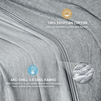 Elegear Cooling Blanket for Night Sweats, Q-Max 0.5 Arc-Chill, Summer Cooling Throw for Bed & Sofa - Lightweight & Comfortable for Hot Sleepers, Twin/Double, Gray
