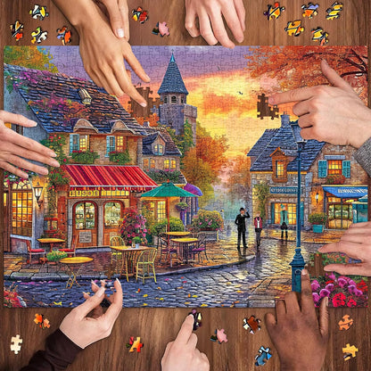 HUADADA Jigsaw Puzzles for Adults 1000 Piece Streets Scene 1000 Piece Jigsaw Puzzles for Adults Jigsaws Challenging Game