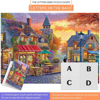 HUADADA Jigsaw Puzzles for Adults 1000 Piece Streets Scene 1000 Piece Jigsaw Puzzles for Adults Jigsaws Challenging Game