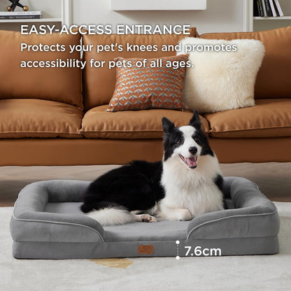 Bedsure Orthopedic Dog Sofa Bed – Washable, Waterproof, Flannel Cover, Large Size