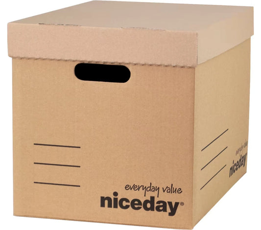 10x Niceday Economy Archive Filing Storage Box Brown 301H x 297W x 403D mm