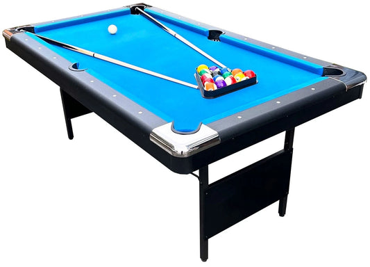 HomeGames 6ft Folding Leg Pool Table - Blue Cloth - Free Delivery 3-7 Days. SALE