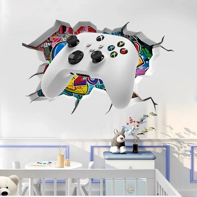 Game Mural Wall Art Stickers Removable Playroom Bedroom Decor Decals