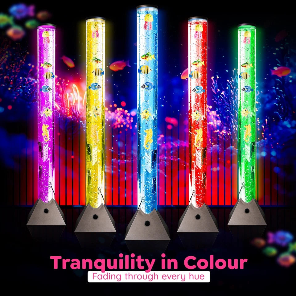 Extra Large 100cm Colour Changing LED Sensory Bubble Tube Lamp Mood Fish Water