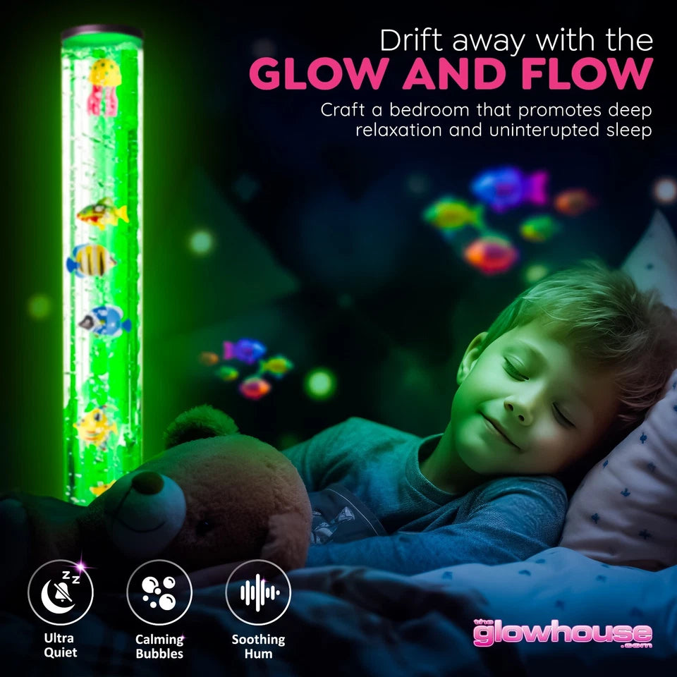 Extra Large 100cm Colour Changing LED Sensory Bubble Tube Lamp Mood Fish Water