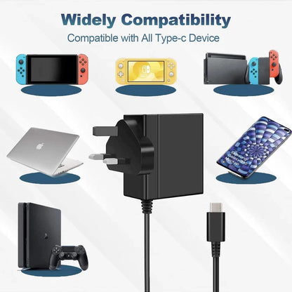 For Nintendo Switch 39W Charger,For Switch/Switch OLED/Switch Lite/Switch Dock