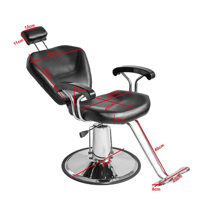 Reclining Barber Chair Swivel Salon Chair PU Leather Beauty Chair with Headrest